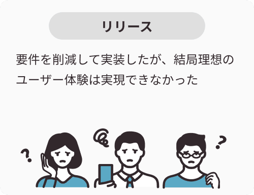 リリース:要件を削減して実装したが、結局理想のユーザー体験は実現できなかった